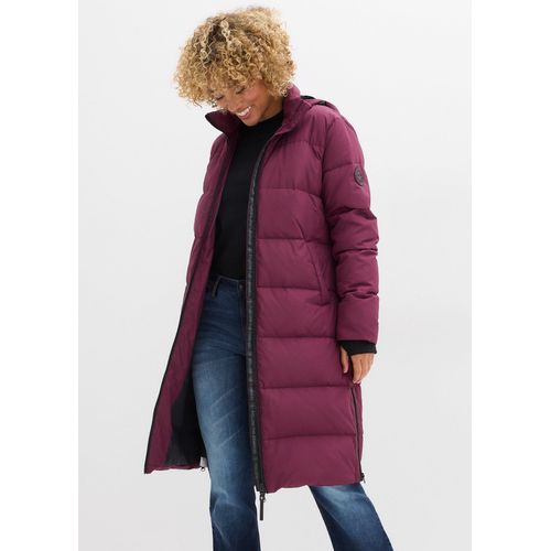 bonprix Daunenmantel mit recycelter Daune, lila, Gr.44, Vielseitiger Steppmantel mit Tragefunktion und seitlichen Reißverschlüssen, aus BIONIC-FINISH® ECO