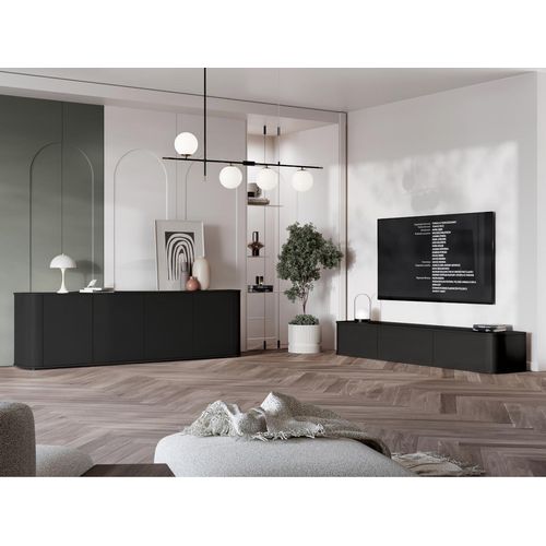 Wohnzimmer Set AZELIO 3 schwarz