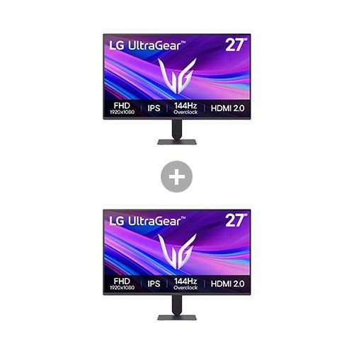 LG 2x UltraGear™ G4 27 ″ FullHD IPS GamingMonitor mit 144 Hz (übertaktet) NVIDIA GSYNC® kompatibel, sRGB 99% (Typ.) 27G411AB.27G4001