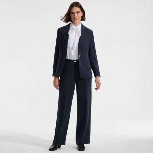 Crêpe-Blazer, Damen,  Blau, Polyester, by Lands' End