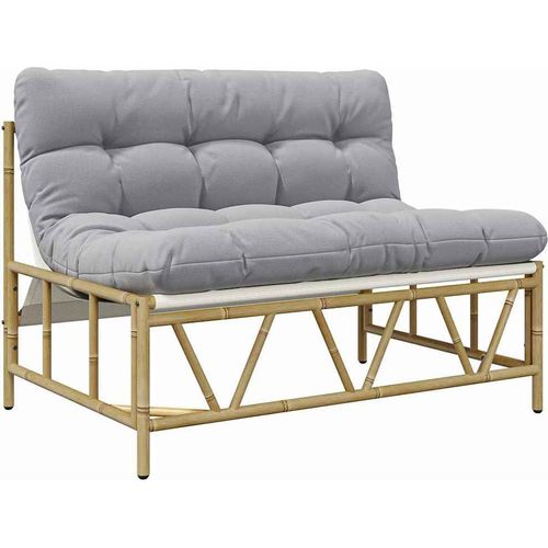 vidaXL Outdoor-Sitzplätze mit Kissen Hellgrau 110 x 74,5 x 71 cm Stahl