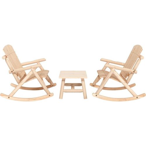 [Home] 3-tlg. Garten-Lounge-Set Massivholz Fichte , Neue Mode 2024 im häuslichen Leben