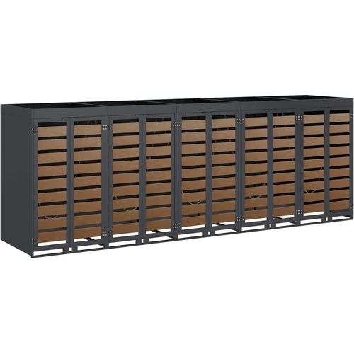 Wagenmüllbehälter für 5 Behälter 340 x 77,5 x 121,5 cm Stahl