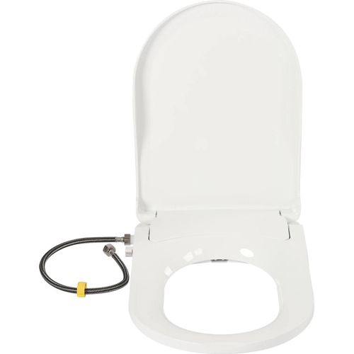 WC-Bidet-Sitz - D-Form - Ohne Strom - Doppeldüse Damen & Gesäß - Soft-Close - 11,5–16,5 cm Lochabstand - Weiß