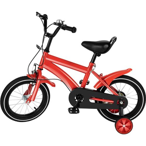 Kinderfahrrad - Lernrad - 35 cm Räder - Stützräder - Verstellbare Höhe 100–115 cm - Für 2–4-Jährige - Rot
