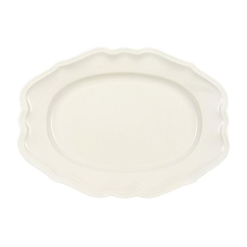 Servierplatte VILLEROY & BOCH "Servierplatte Manoir 37 x 26 cm weiß", weiß, Porzellan, Servierplatten, Servierplatte
