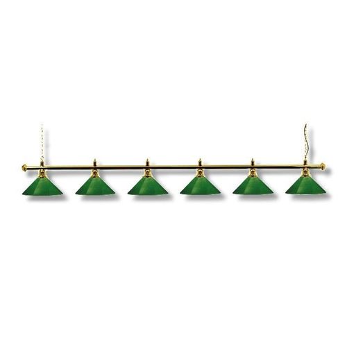 Billardleuchte Modell LONDON-SNOOKER, Länge 290 cm, 6 Schirme, Schirmdurchmesser 35 cm