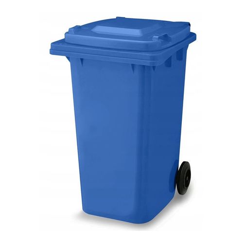 Papierkorb blau auf Rädern 240 l