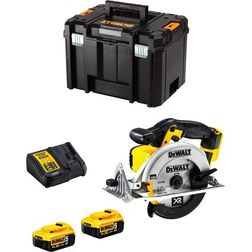 Handkreissäge DeWALT DCS391P2 (2 x 5,0 Ah + DCB115 + TSTAK VI)