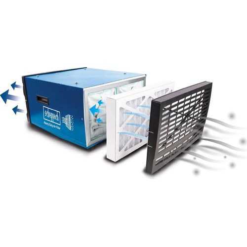 Scheppach Luftreiniger HDA-14 | 740 m³/h Luftfilterleistung | für Werkstätten bis 400m² | 3 Stufen Filtration bis 1 m | 50 dB Lautstärke | Luftfilter