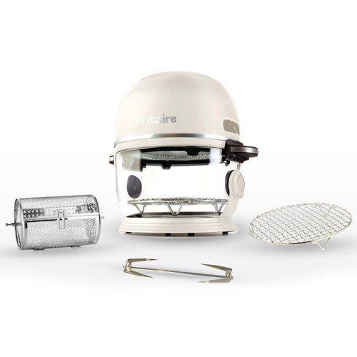 FRITAIRE - DIE UNGIFTIGE UND SELBSTREINIGENDE HEIßLUFTFRITTEUSE mit einer 4,8 L Glasschale mit 360º Sieb, selbstreinigend und BPA-frei weiss