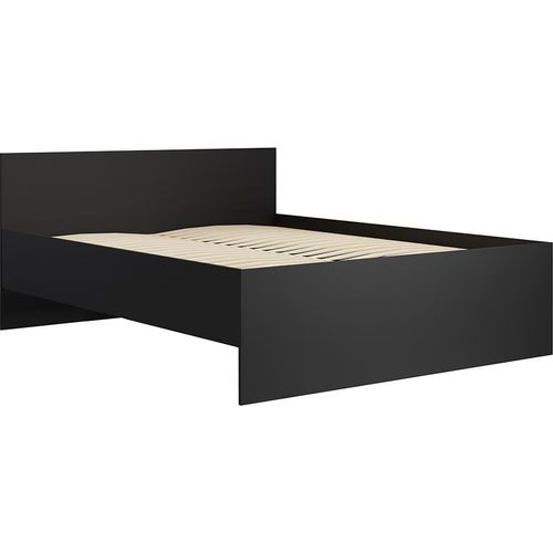 Schlafzimmer Bett mit 160x200 cm Liegefläche, schwarz matt, inkl. Lattenrost - MOLLERUSA-132