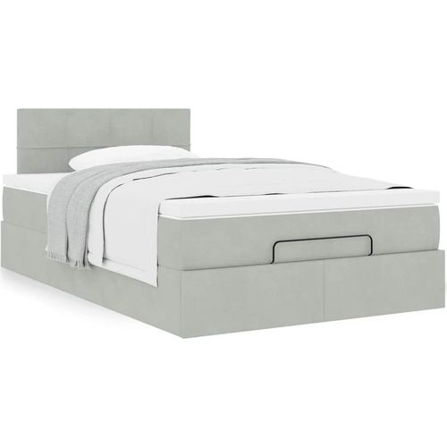 Maison Exclusive - Ottomanische Bett mit Matratze Hellgrau 120x190 cm Samt