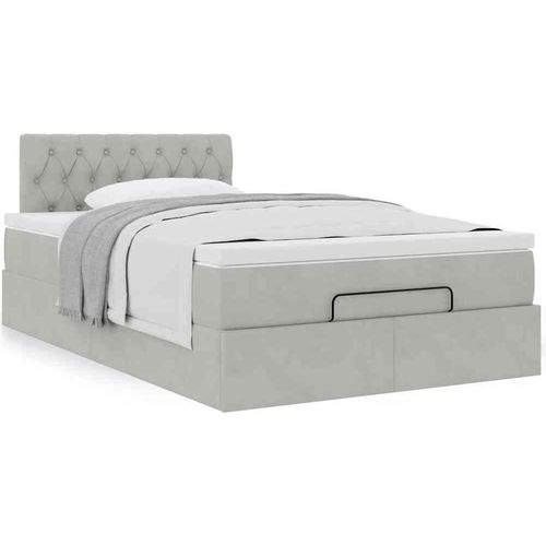 Maison Exclusive - Ottomanische Bett mit Matratze Hellgrau 120x190 cm Samt