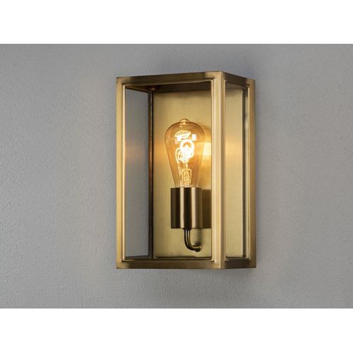 Carpi Wandl. mittel E27 Messing mit klarem Glas