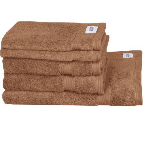 Schöner Wohnen Frottierset SW-Cuddly, Braun, Kupfer, Rost, Rotbraun, Textil, 5-teilig, Uni, Oeko-Tex® Standard 100, saugfähig, Aufhängeschlaufe, angenehm weich, hochwertige Qualität, schnelltrocknend, Badtextilien, Handtuch-Sets
