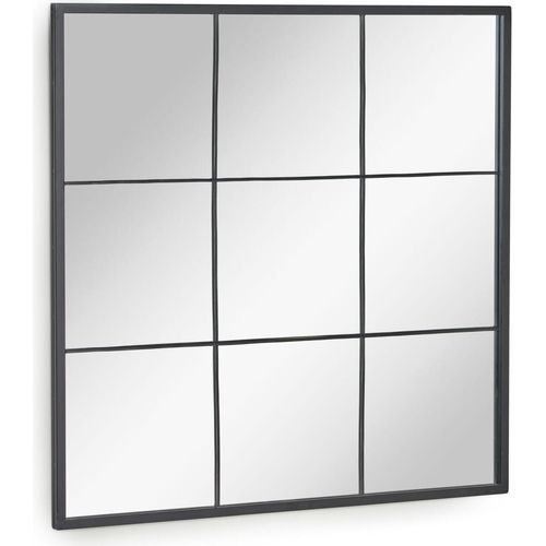 Wandspiegel Ulrica 80 x 80,5 x 2 cm Stahl Schwarz Wohnaccessoire Dekoartikel Neu