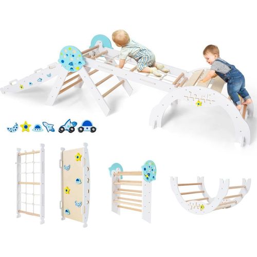 9-in-1 Montessori Climbing Set with Slide & Ramp
