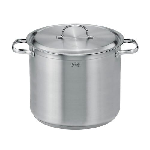 Gemüsetopf RÖSLE "Partytopf PUREELEMENTS, Ø 24 cm, 8 Ltr.", silber (silberfarben), B:25,5cm H:27,9cm L:33,1cm Ø:24cm, Töpfe, Gemüsetopf