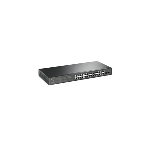 TP-LINK Netzwerk-Switch "28-Port Gigabit Easy Smart Switch mit 24-Port PoE+", schwarz, B:33,8cm H:10,2cm T:53,5cm, Netzwerk-Switches