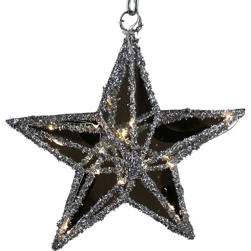 LED Stern AM DESIGN, silber (silberfarben), B:6cm H:30cm L:30cm, Leuchten, Weihnachtsstern, Weihnachtsdeko, 10 Lichter