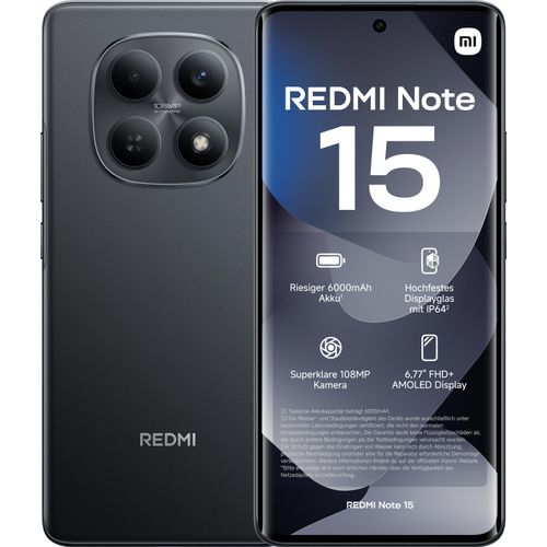 Xiaomi Redmi Notes 15 6 + 128 GB 6.77 "NFC Black DS EU Xiaomi