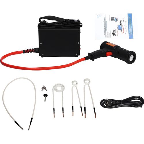 Induktionsheizgerät-Set - Handgerät zum Lösen rostiger Schrauben und Bolzen - Magnetische Induktion - 1,5 kW - 220 V - Bis 750 °C - Blau