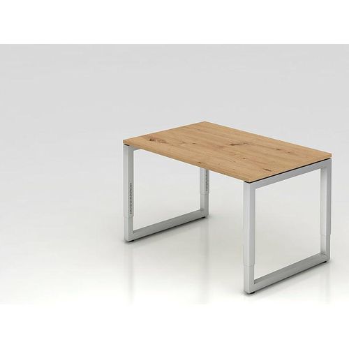 Büro Schreibtisch 120 x 80 cm Modell RS12 mechanische Höheneinstellung R=Asteiche-graphit