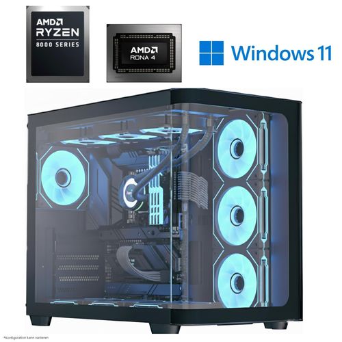 Gaming PC AMD Ryzen 7 8700G | Radeon 780M iGPU | 32GB DDR5 | 1TB NVMe | Win 11 Pro | RGB | WLAN