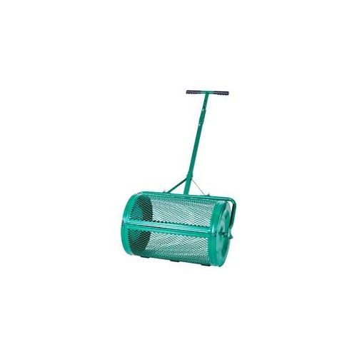 VEVOR Saatgutstreuer, 67 cm breiter Kompoststreuer mit Schiebe-/Schleppgriff, Torfmoosstreuer 4 Höhen verstellbar, Gartenstreuer für Garten, robuster Grassamenstreuer zum Pflanzen & Säen
