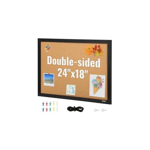 VEVOR Pinnwand Kork 407 x 559 mm, Pinnwand Kork Holzrahmen, Pinnwand aus Kork, Korkwand Pinnwand - Befestigungsmaterial und Druckstifte im Lieferumfang Enthalten, Holzrahmen, in Haushalten, Büros usw.