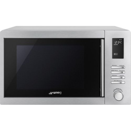 Smeg MOE25X Mikrowelle / Flachbau-Mikrowelle mit Grill / 25 L / 900 W / Edelstahl
