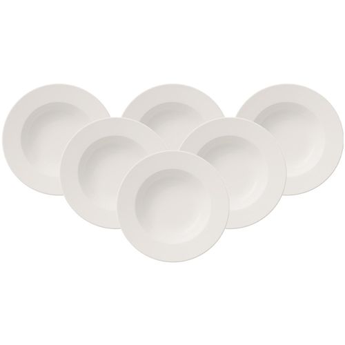 Suppenteller VILLEROY & BOCH "Suppenteller For Me ø 24,7 cm 6er Set weiß", weiß, Speiseteller