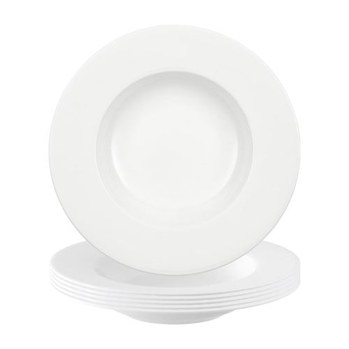 Suppenteller VILLEROY & BOCH "Suppenteller Anmut ø 24,8 cm 6er Set weiß", weiß, Speiseteller