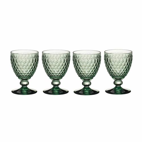 Rotweinglas VILLEROY & BOCH "Rotweingläser Boston Coloured 310 ml 4er Set", grün, Glas, Trinkgefäße, Rotweinglas