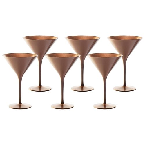Cocktailglas STÖLZLE "Cocktailschalen Elements 240 ml 6er Set", braun (bronze), Glas, Trinkgefäße, Cocktailglas