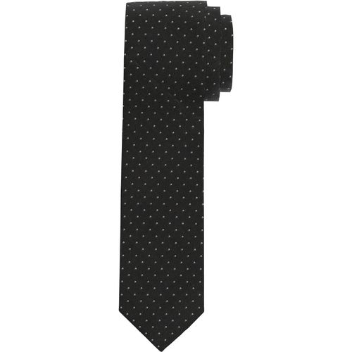 Krawatte OLYMP "Seidenkrawatte", Herren, schwarz, Seide, Minimalmuster, Krawatten