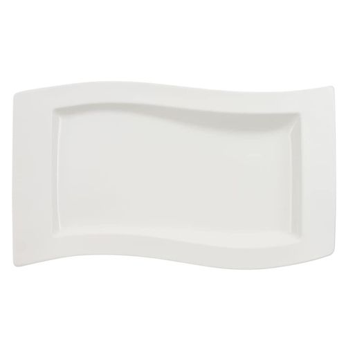 Servierplatte VILLEROY & BOCH "Servierplatte NewWave 49 x 30 cm weiß", weiß, Porzellan, Servierplatten, Servierplatte