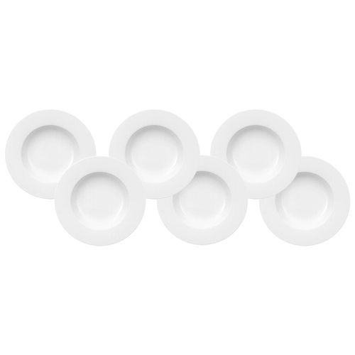 Suppenteller VILLEROY & BOCH "Suppenteller Royal ø 24.0 cm 6er Set weiß", weiß, Speiseteller
