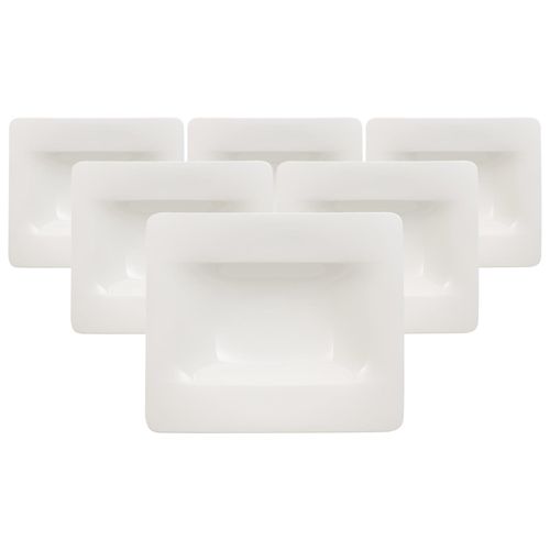 Suppenteller VILLEROY & BOCH "Suppenteller Modern Grace 24 x 20 cm 6er Set weiß", weiß, L:23,7cm, Speiseteller