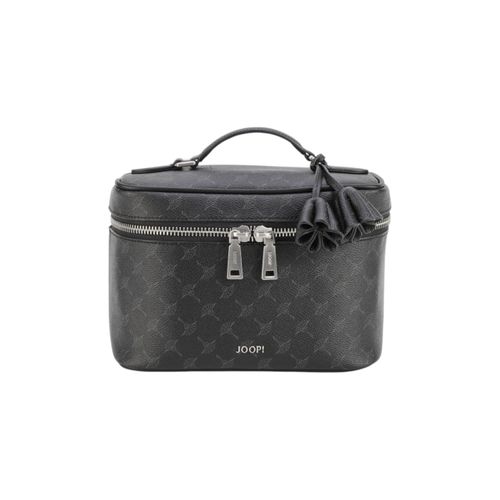 Kosmetiktasche JOOP "Kosmetiktasche Cortina 1.0 Flora Washbag mhz", Damen, Gr. B/H/T: 24cm x 17cm x 13cm 0, schwarz (schwarz (phantom)), Obermaterial: 100% Synthetik synthetic., Taschen Kosmetiktasche