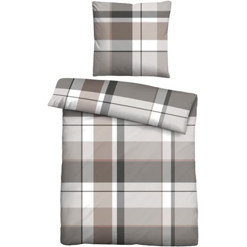 Bettwäsche "0306725", taupe, B/L: 155cm x 220cm, 1 Stk., 1 Stk., Feinbiber, B/L: 80cm x 80cm, 2 Stk., Feinbiber, Obermaterial: 100% Baumwolle, CASTELL - MARKENBETTWÄSCHE, Bettwäsche, Bettwäsche, wohlig warm, temperaturausgleichend, 100% Baumwolle, pflegeleicht