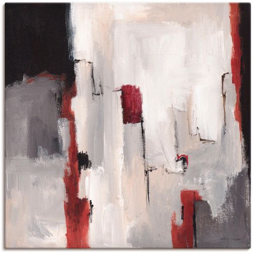 Artland "Rot an Grau II" Gegenstandslos 1 Stk. tlg. auf Holzrahmen gespannt