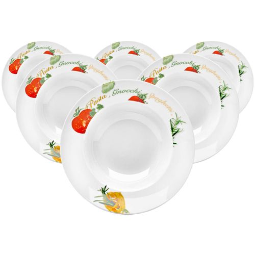 Pastateller VAN WELL "Pastateller Milano ø 27 cm 6er Set bunt", bunt, L:27cm, Speiseteller