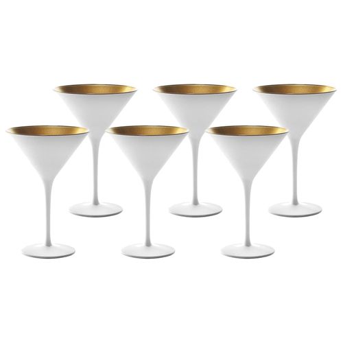 Cocktailglas STÖLZLE "Cocktailschalen Elements 240 ml 6er Set", bunt (weiß, gold), Glas, Trinkgefäße, Cocktailglas