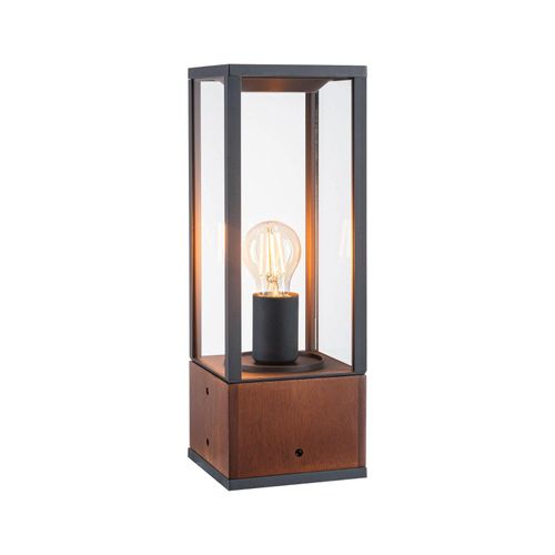 LED Gartenstrahler PAULMANN "Lichtobjekt Timba IP44 eckig, 60W 230V E27 Holz", braun, B:14,2cm H:40cm T:14,2cm, Leuchten, LED Gartenstrahler