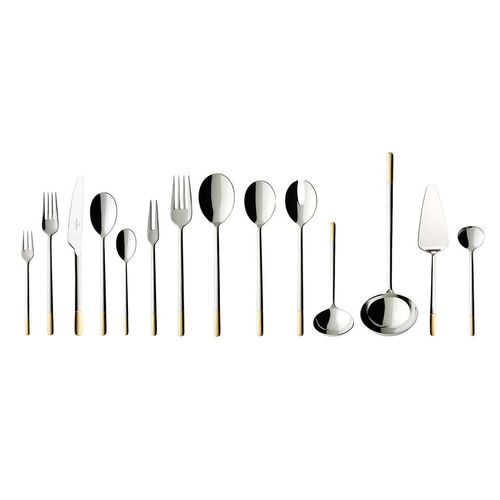 Besteck-Set VILLEROY & BOCH "Tafelbesteck Ella 70er Set silber-gold", bunt (silber, gold), Essbesteck-Sets