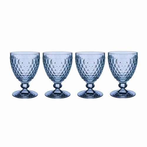 Rotweinglas VILLEROY & BOCH "Rotweingläser Boston Coloured 310 ml 4er Set", blau, Glas, Trinkgefäße, Rotweinglas