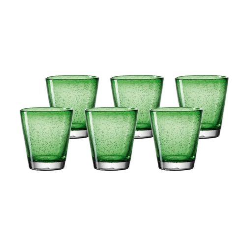 Glas LEONARDO "Trinkgläser Burano 330 ml 6er Set grün", grün, Glas, Trinkgefäße, GlaeserSet Trinkglas Wasserglas