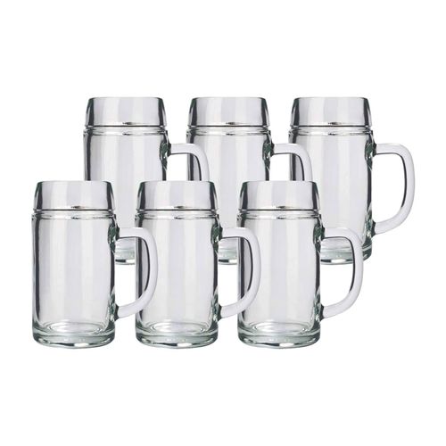 Bierkrug STÖLZLE "Bierkrüge STYRIA 500 ml 6er Set transparent", bunt (transparent), 6 tlg., Glas, Trinkgefäße